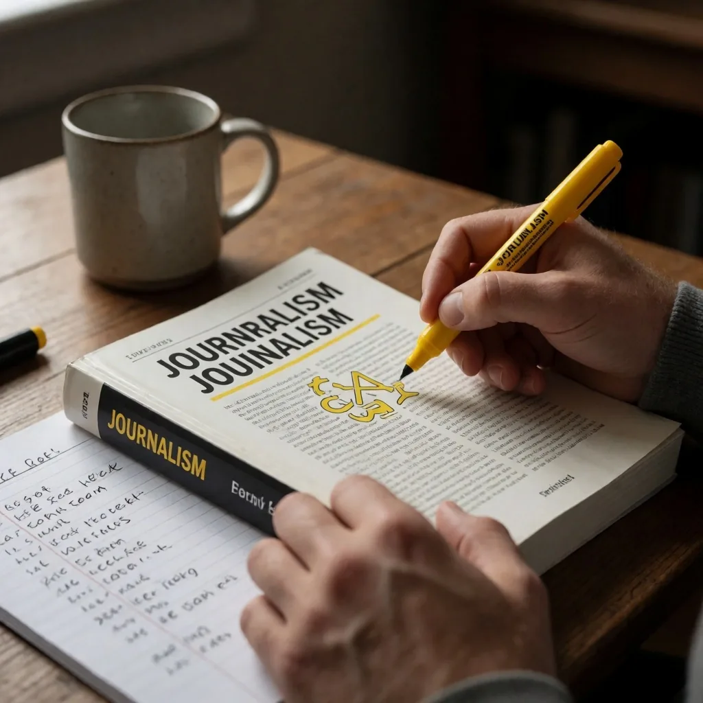 Seseorang belajar mandiri di meja kayu dengan buku catatan dan jadwal belajar
